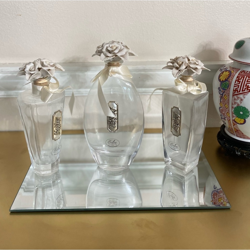 Cellini collection by studio handcrafted Crystal bottles